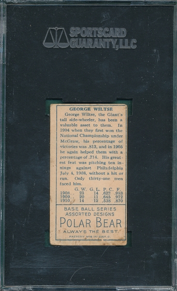 1911 T205 Wiltse, Both Ears, Polar Bear SGC 40