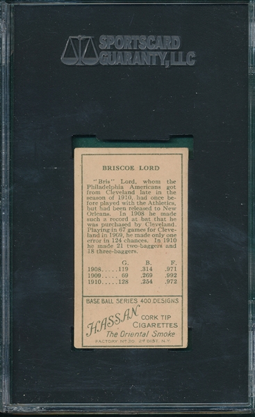 1911 T205 Lord, Briscoe, Hassan Cigarettes SGC 55