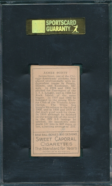 1911 T205 Scott Sweet Caporal Cigarettes SGC 60