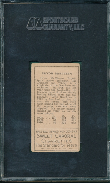 1911 T205 McElveen Sweet Caporal Cigarettes SGC 50