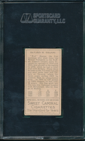1911 T205 Sharpe Sweet Caporal Cigarettes SGC 50