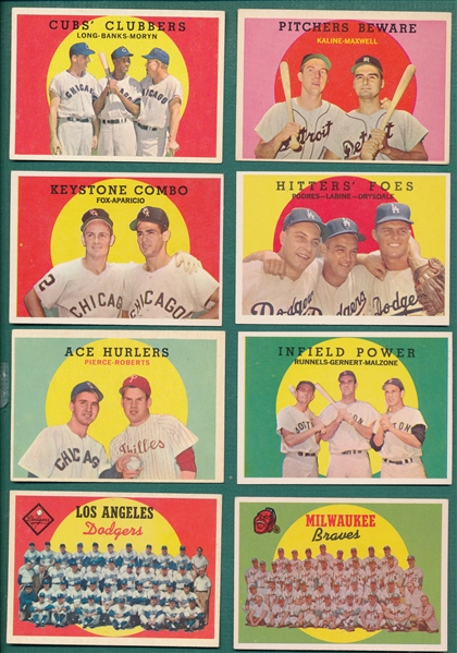 1959 Topps Baseball Partial Set (201) W/ HOFers & Hi #s *Crease Free*