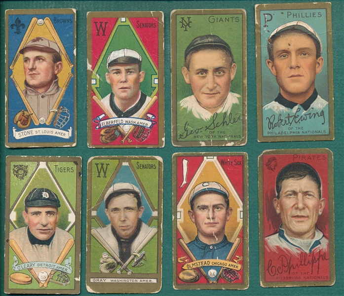 1911 T205 Lot of (8) W/ Gray No Stats