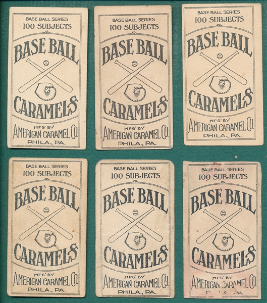 1909-11 E90-1 Lot of (6) American Caramel Co. W/ Stone