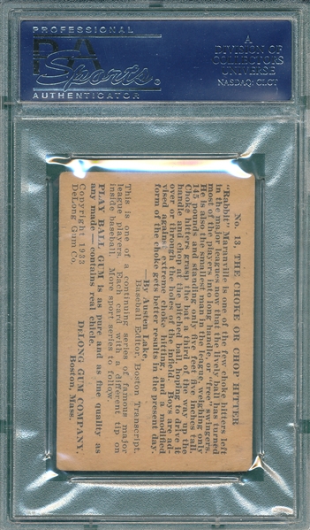 1933 DeLong #13 Rabbit Maranville PSA 3.5