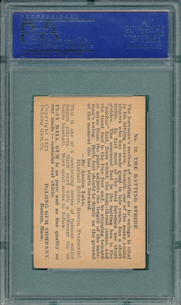 1933 DeLong #20 Joe Vosmik PSA 5