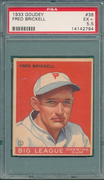 1933 Goudey #38 Fred Bickell PSA 5.5