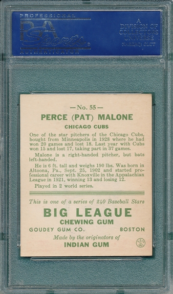 1933 Goudey #55 Pat Malone PSA 6 OC