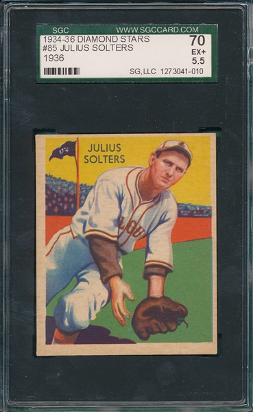 1934-36 Diamond Stars #85 Julius Solters SGC 70