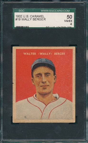 1932 U. S. Caramel #19 Walter Berger SGC 50