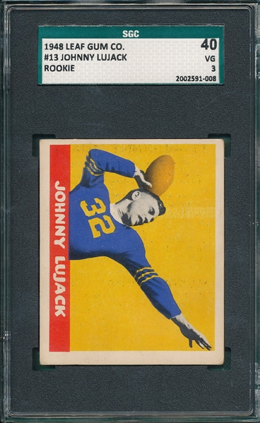 1948 Leaf #13 Johnny Lujack SGC 40 *Rookie*