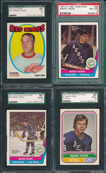 1971-78 Topps & OPC, Lot of (4) Howe's