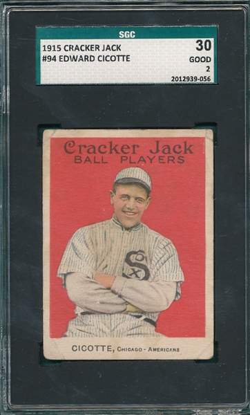 1915 Cracker Jack #94 Edward Cicotte SGC 30