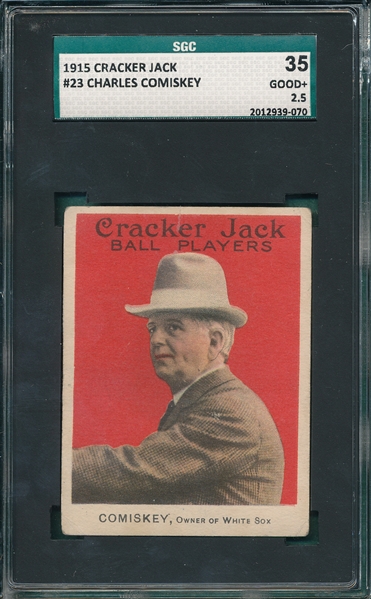 1915 Cracker Jack #23 Charles Comiskey SGC 35