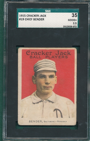 1915 Cracker Jack #19 Chief Bender SGC 35 *Federal League* 
