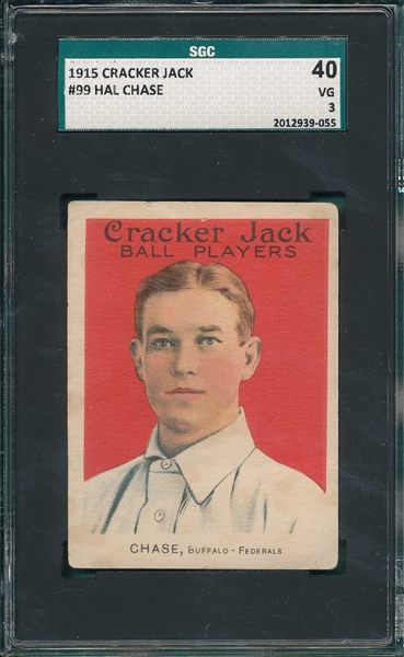 1915 Cracker Jack #99 Hal Chase SGC 40 *Federal League* 