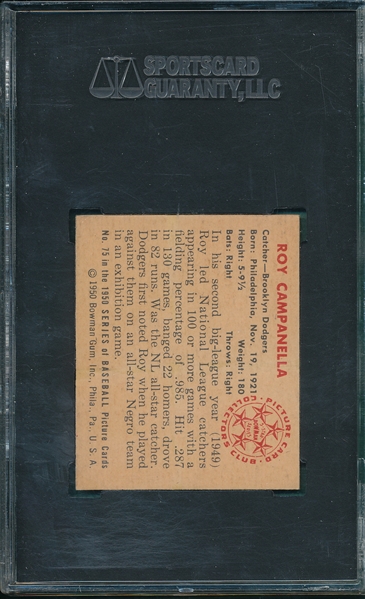 1950 Bowman #75 Roy Campanella SGC 60