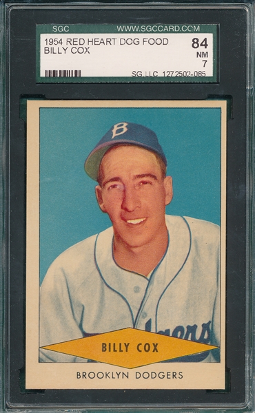 1954 Red Heart Billy Cox SGC 84
