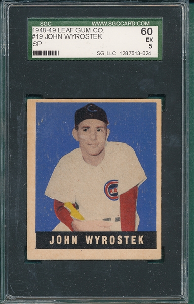 1948-49 Leaf #19 John Wyrostek SGC 60 *SP*