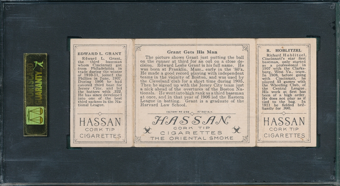 1912 T202 Grant Gets His Man, Hoblitzell/Grant, Hassan Cigarettes, SGC 40