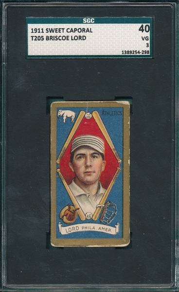 1911 T205 Lord, Briscoe, Sweet Caporal Cigarettes SGC 40