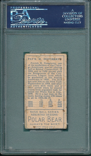 1911 T205 Dougherty, White Sock, Polar Bear PSA 1