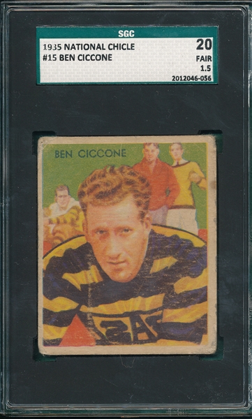 1935 National Chicle FB #15 Ben Ciccone SGC 20