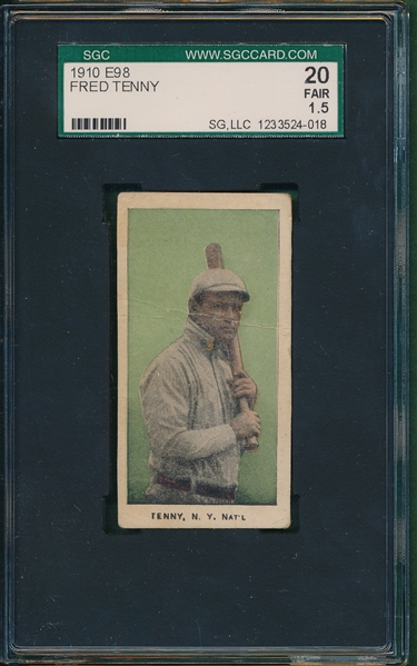 1910 E98 Fred Tenney SGC 20