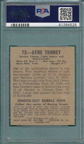 1948 Leaf Boxing #73 Gene Tunney PSA 5