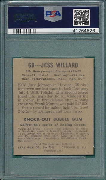 1948 Leaf Boxing #69 Jess Willard PSA 6