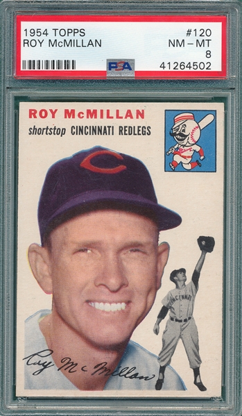 1954 Topps #120 Roy McMillan PSA 8