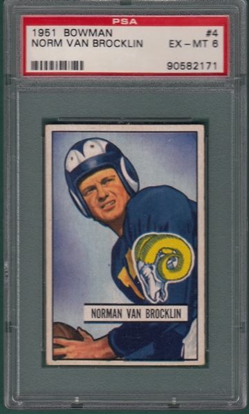 1951 Bowman #4 Norm Van Brocklin PSA 6 *Rookie*