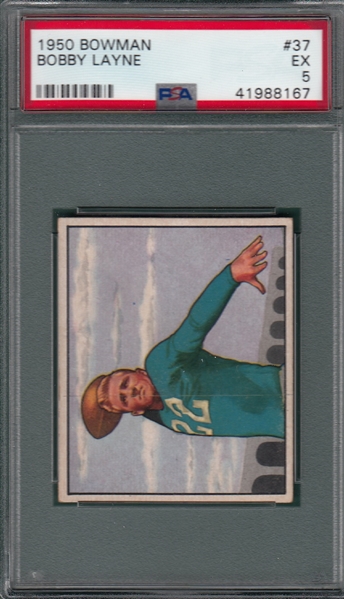 1950 Bowman #37 Bobby Layne PSA 5 