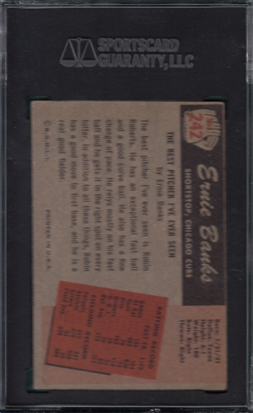 1955 Bowman #242 Ernie Banks SGC 60 *High*