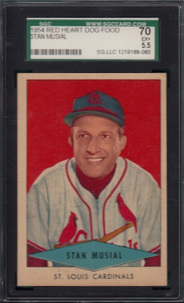 1954 Red Heart Stan Musial SGC 70