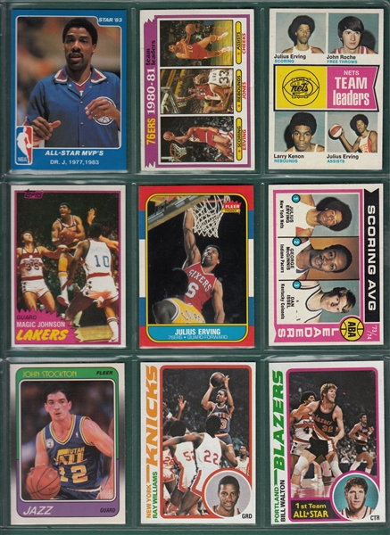 1973-96 Lot of (100+) Basketball Stars W/ Erving, Jordan and More