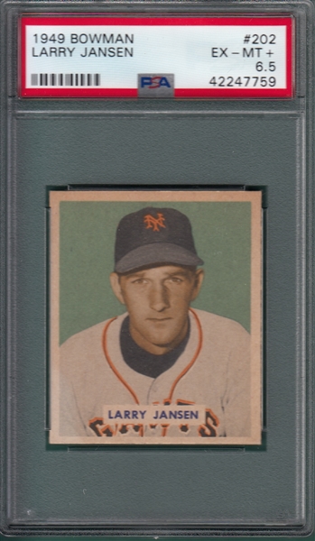 1949 Bowman #202 Larry Jansen PSA 6.5 *Hi #*