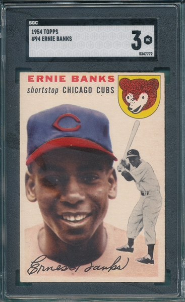 1954 Topps #94 Ernie Banks SGC 3 *Rookie* *Presents Much Better*