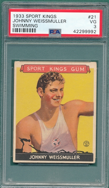1933 Sports King #21 Johnny Weissmuller PSA 3