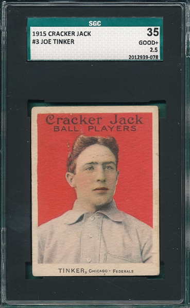 1915 Cracker Jack #3 Joe Tinker SGC 35 *Federal League*
