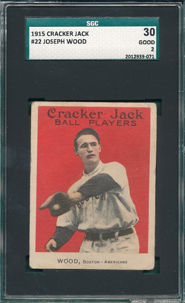 1915 Cracker Jack #22 Joseph Wood SGC 30