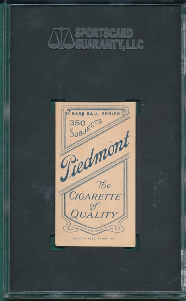 1909-1911 T206 Snodgrass, Batting, Piedmont Cigarettes SGC Authentic *Great Appearance*