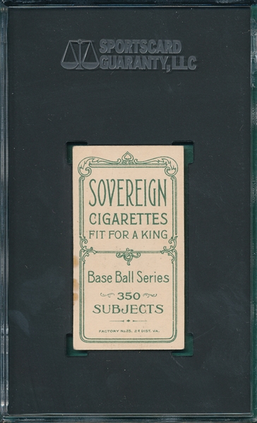 1909-1911 T206 Isbell Sovereign Cigarettes SGC Authentic *Great Appearance*