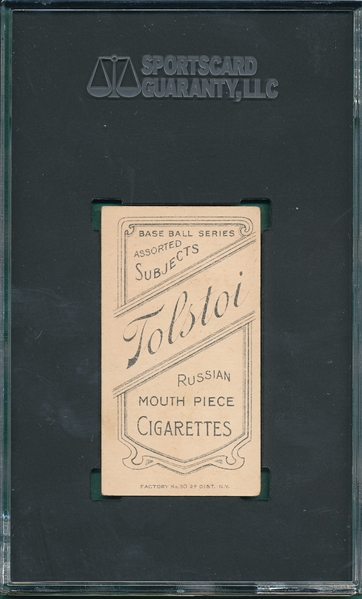 1909-1911 T206 Crandall, Portrait W/ Cap, Tolstoi Cigarettes SGC 3 *Great Presentation*