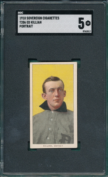 1909-1911 T206 Killian, Portrait, Sovereign Cigarettes SGC 5