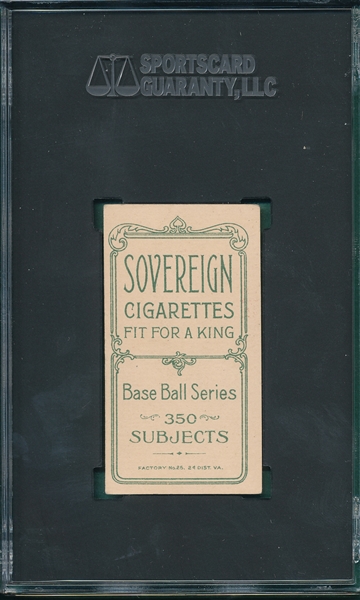 1909-1911 T206 Barry Sovereign Cigarettes SGC 4.5