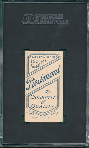 1909-1911 T206 Rucker Piedmont Cigarettes SGC 4.5 