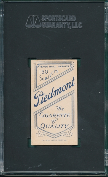 1909-1911 T206 Wallace Piedmont Cigarettes SGC 4.5 