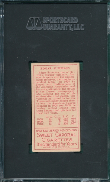 1911 T205 Summer Sweet Caporal Cigarettes SGC 5
