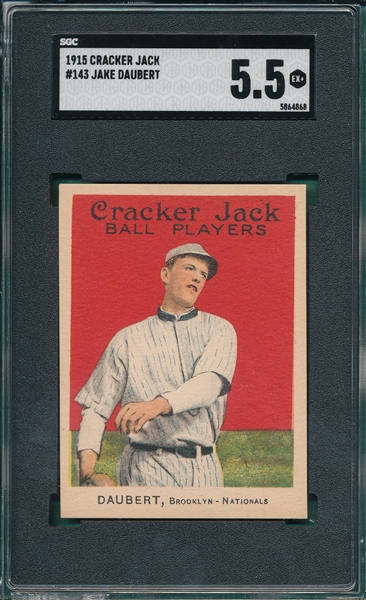 1915 Cracker Jack #143 Jake Daubert SGC 5.5